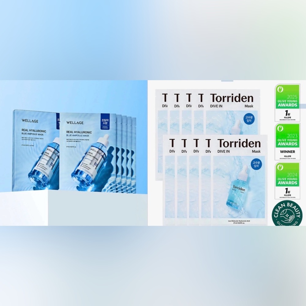 Korean Hyaluronic Hydration Face Sheet Mask Bundle (13-PACK)
